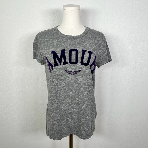 Zadig & Voltaire Walk Amour T-Shirt - Gray - Size XS - Picture 1 of 6